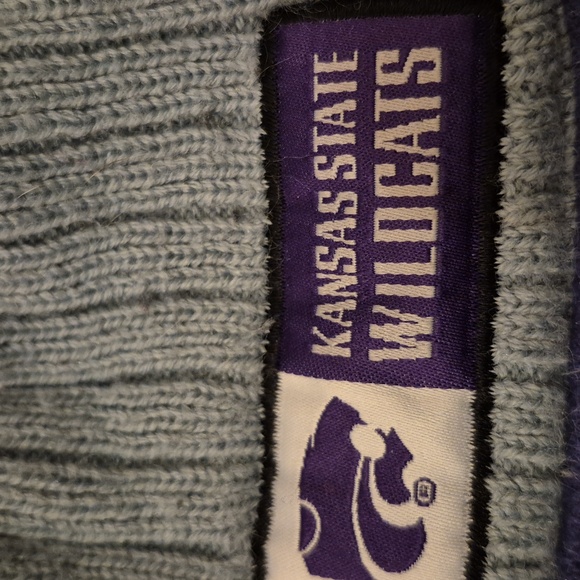 Kansas State Wildcats two-sided Beanie Stocking Cap Hat Blue-Gray & Purple Nike - Picture 2 of 5